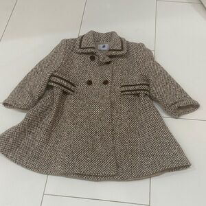 Old world linens wool brown Kids Coat 2T